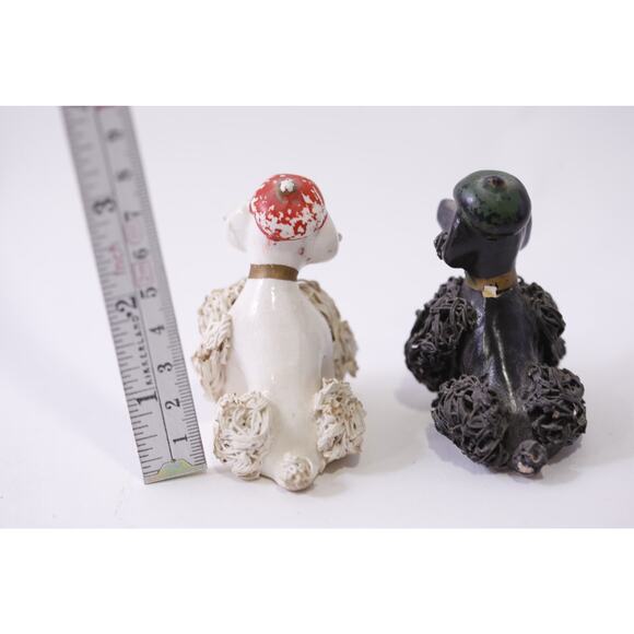 Spaghetti Poodle, Figurine, Lot, Ceramic, Small, White, Black, ~ 250827-WH 561 - Picture 3 of 3